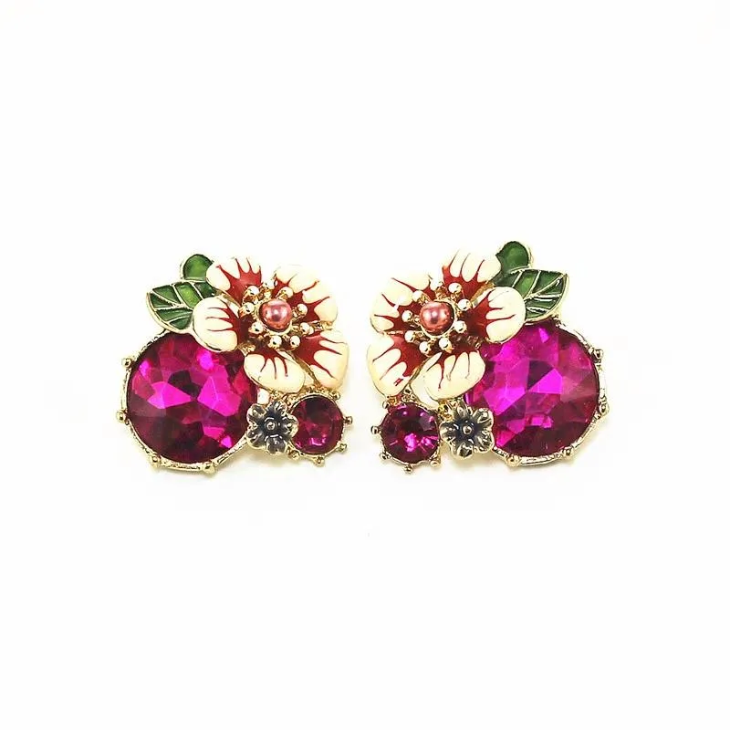 Exquisite Colorful Floral Stud Party Wear Earring - 2 Colors