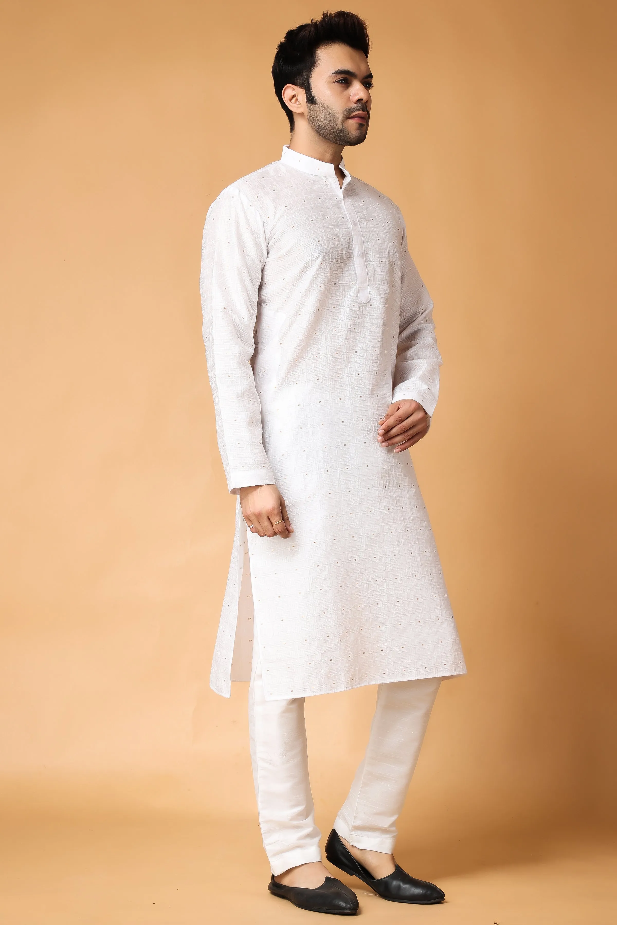 Exquisite Ivory Woven Kurta