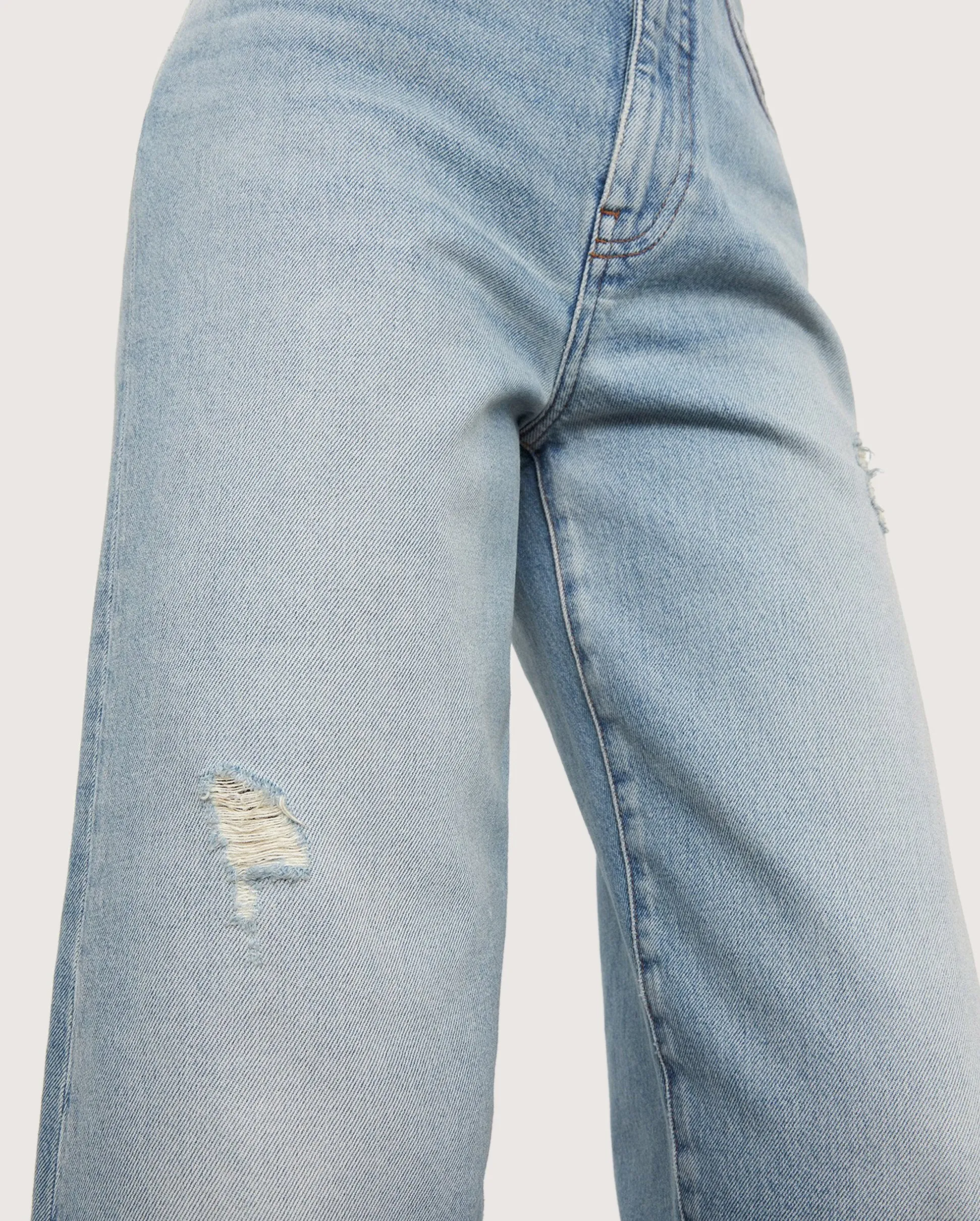 FLARE DENIM 30" / DISTRESSED LT BLUE