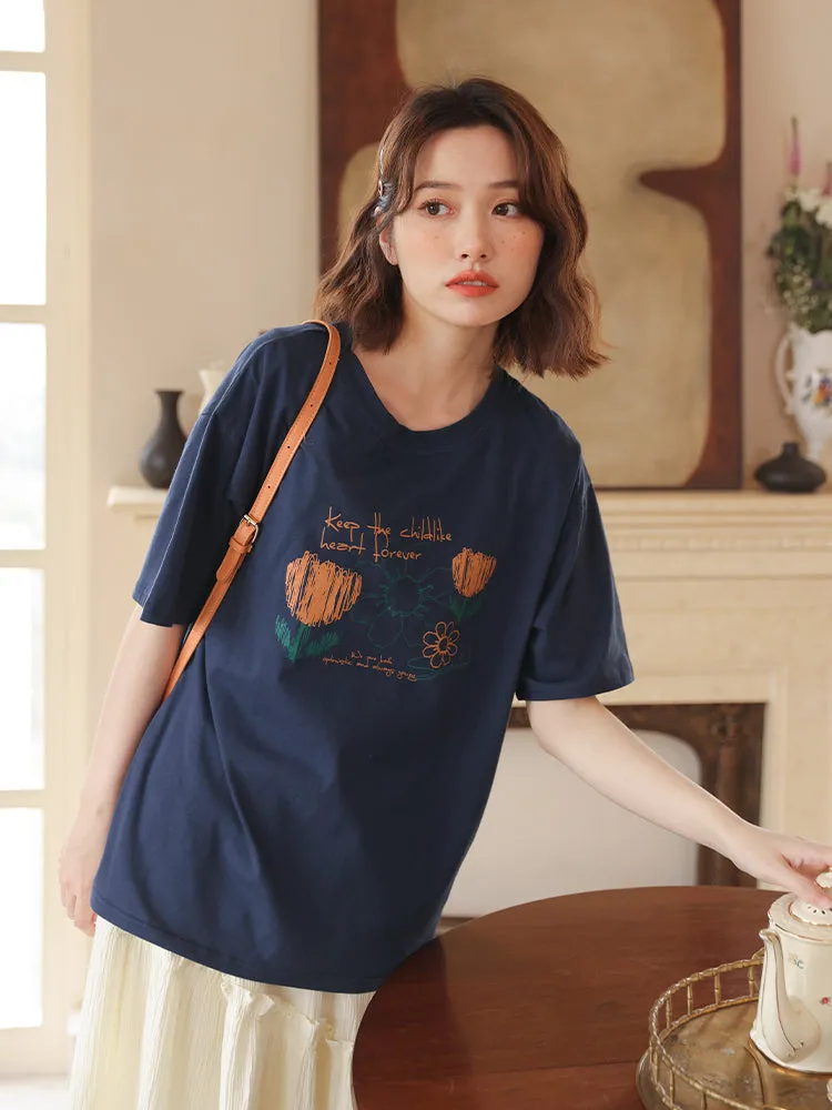 Florish Me Vintage loose print t-shirt