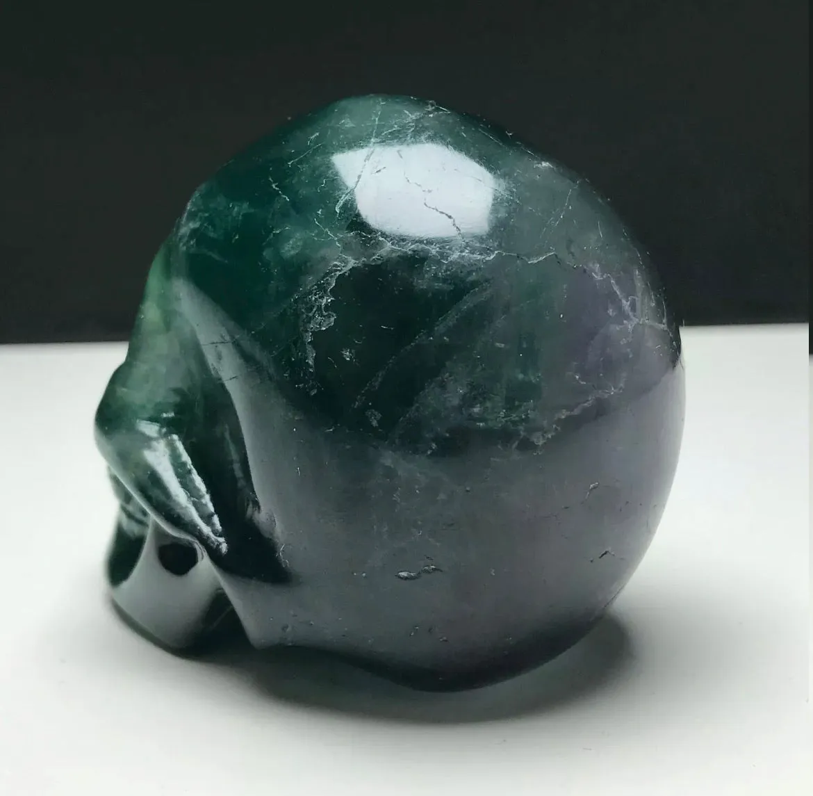 Fluorite gemstone. Hand-carved.  Exquisite Skull