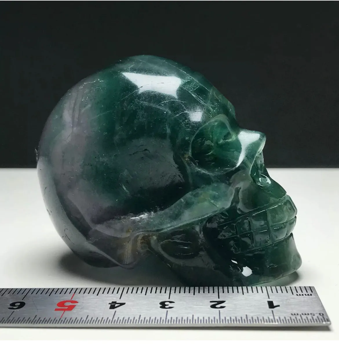 Fluorite gemstone. Hand-carved.  Exquisite Skull