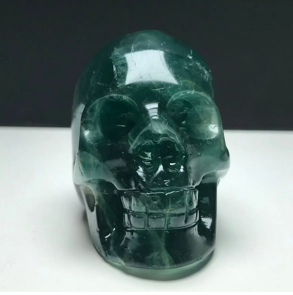 Fluorite gemstone. Hand-carved.  Exquisite Skull