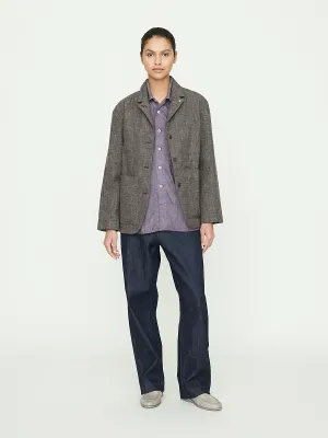 Four Button Jacket Femme in Half Lined Cotton