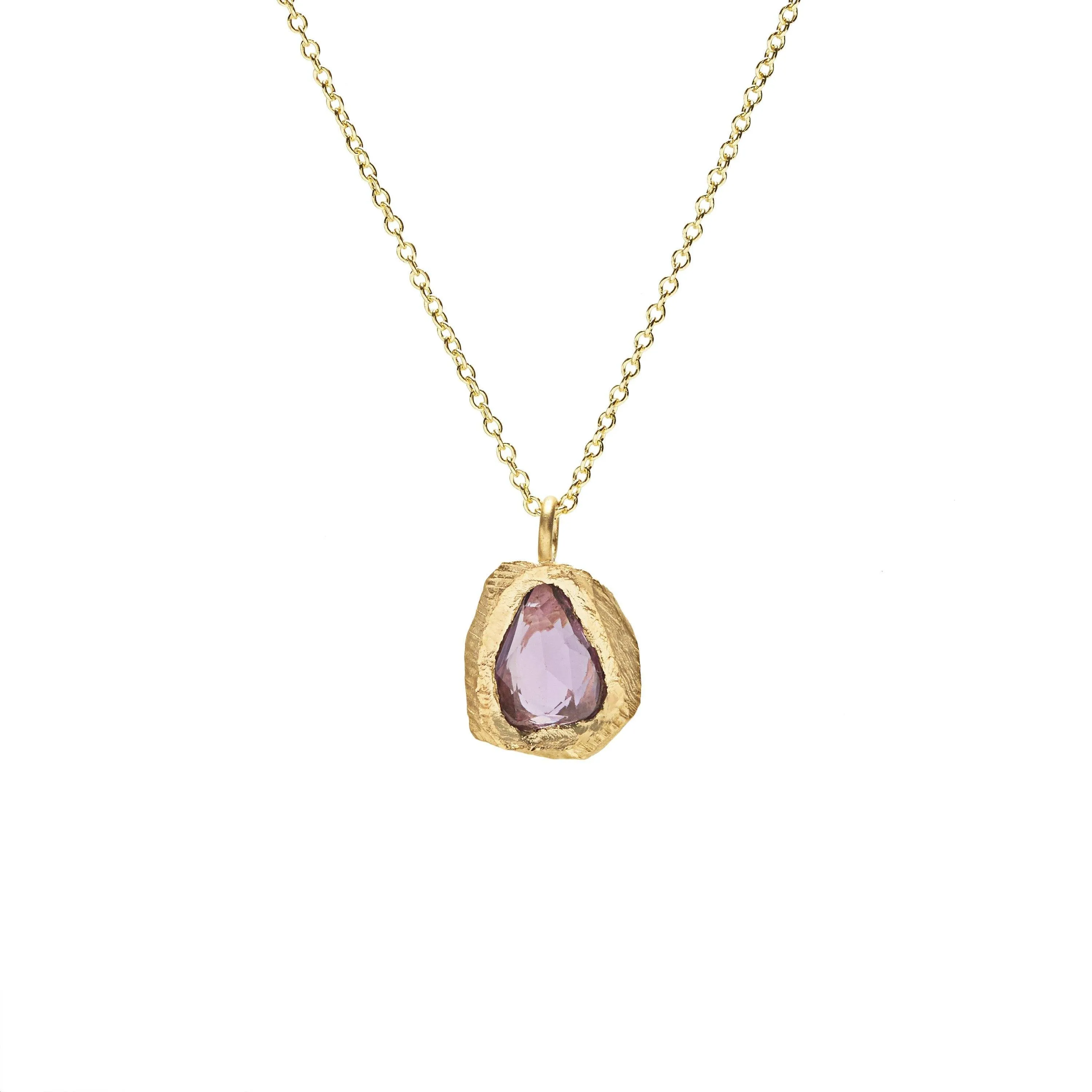 Freeform Pink Sapphire Handmade Pendant Necklace