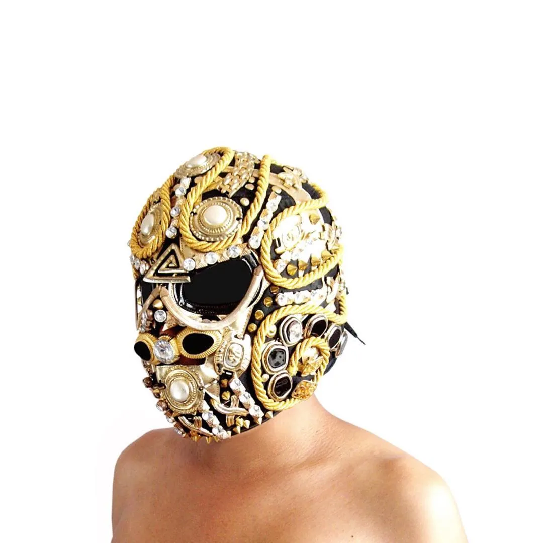 GOLD EMBELLISHED “MEXICAN LUCHA” MASK HANDMADE 4