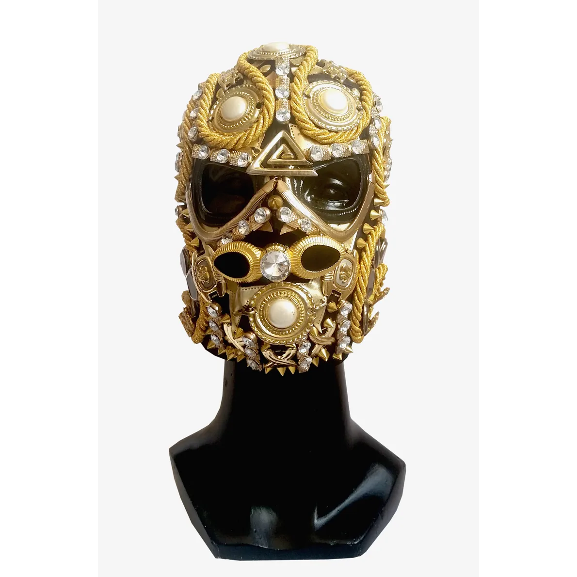 GOLD EMBELLISHED “MEXICAN LUCHA” MASK HANDMADE 4