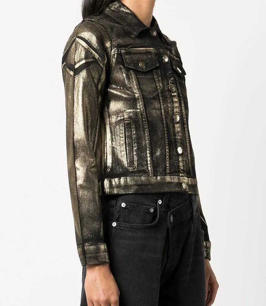 Gold/Black Metallic Jean Jacket