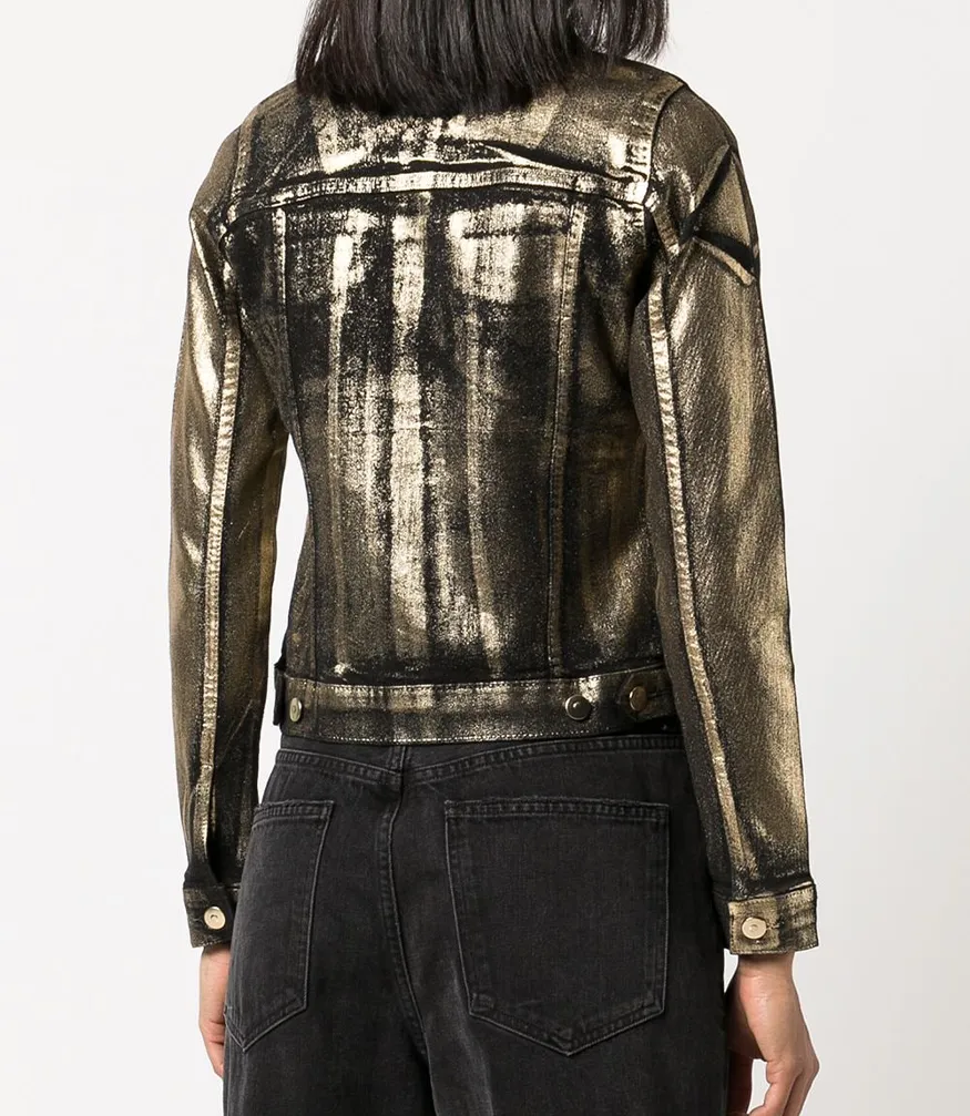 Gold/Black Metallic Jean Jacket