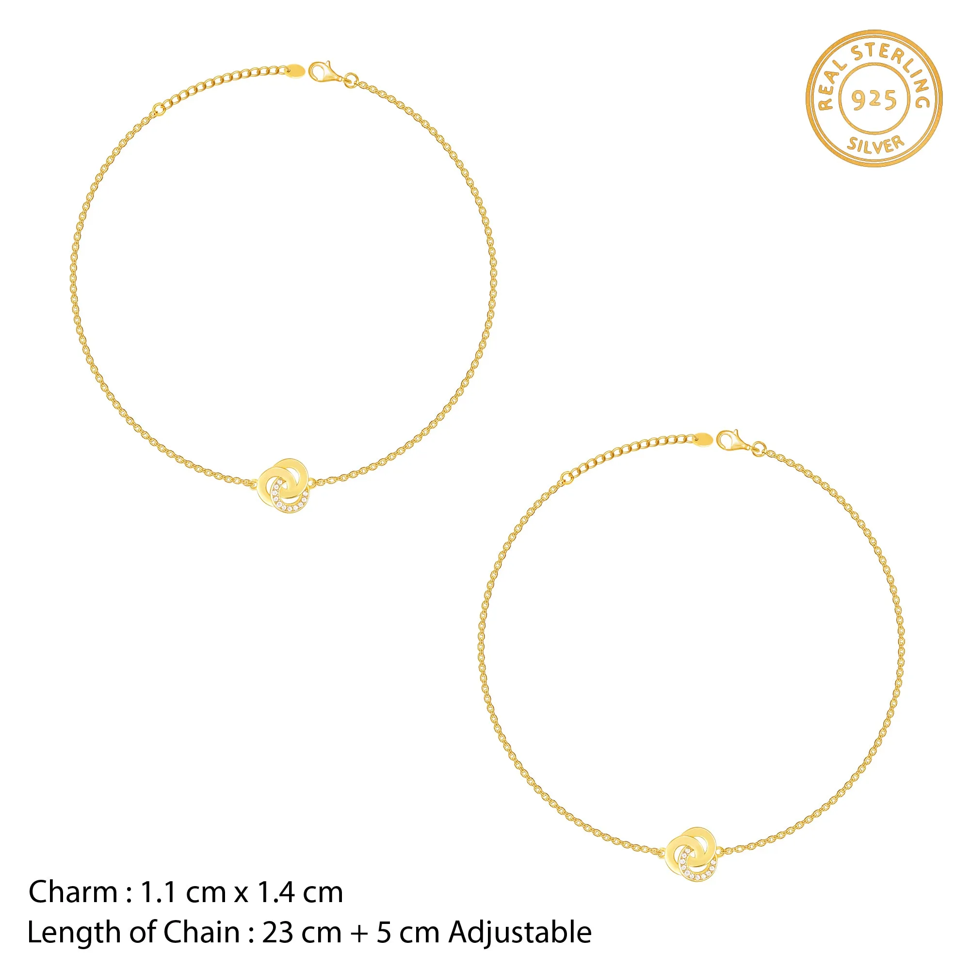 Golden Elegant Knot Anklet