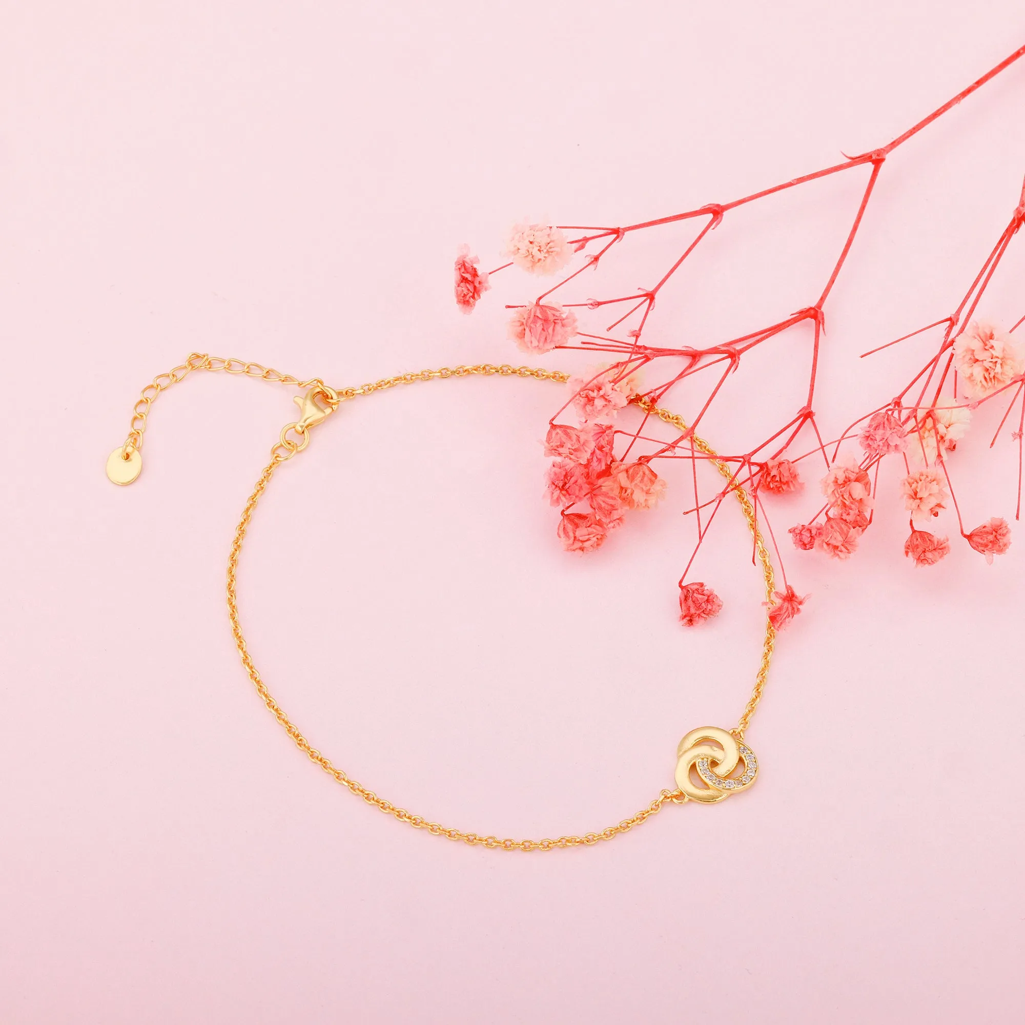 Golden Elegant Knot Anklet