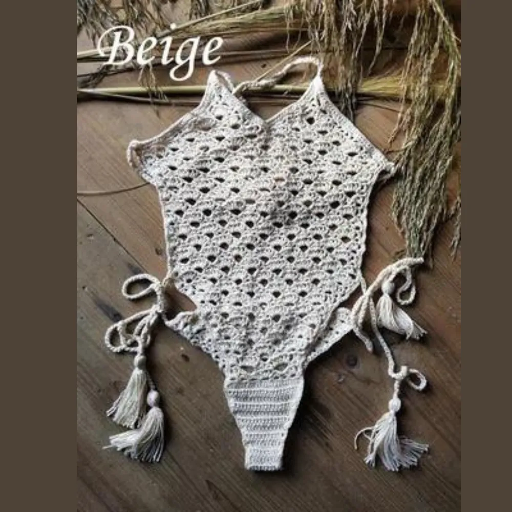 Handmade Crochet One-Piece Swimsuit Women