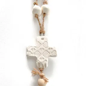 Handmade Estilo Mini Hanging Cross White