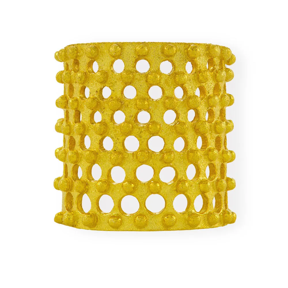 Handmade Gold Plated Silver Ring Dots