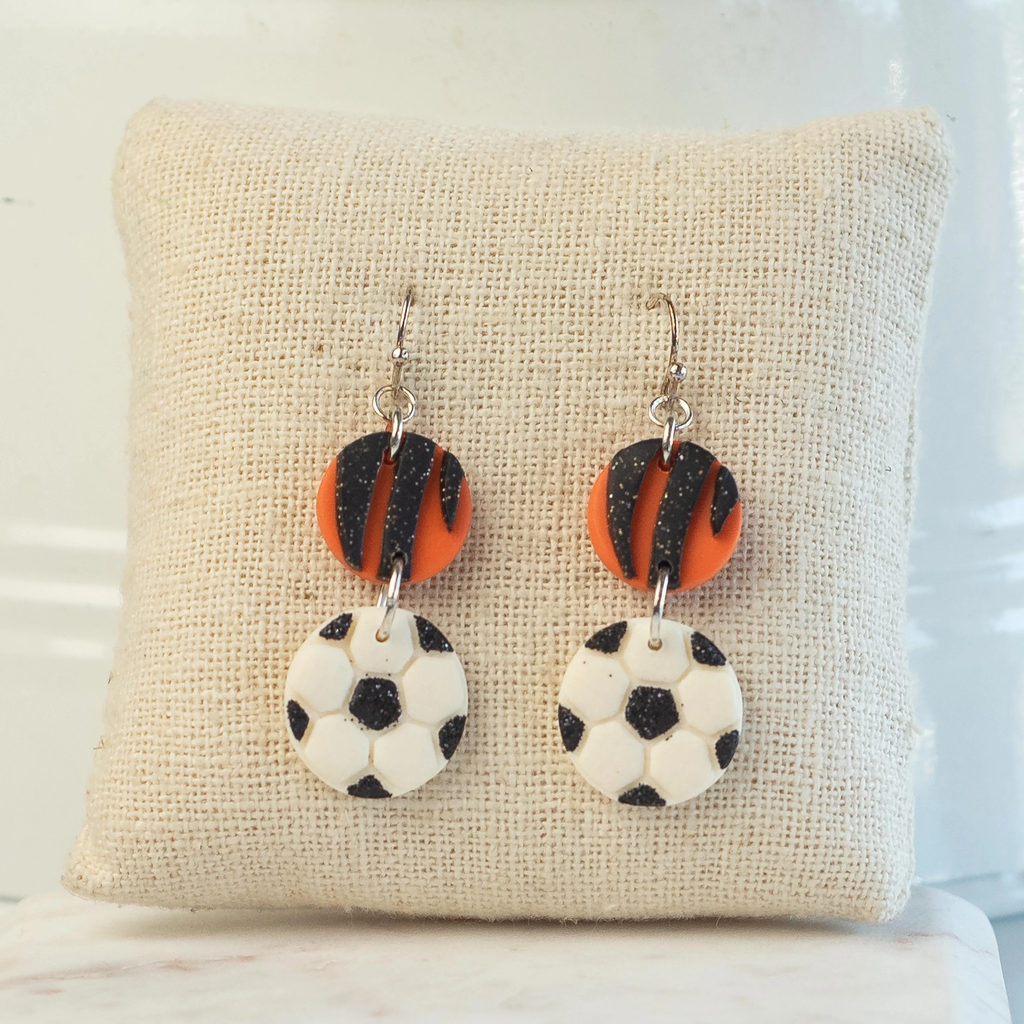 Handmade Loveland Soccer Clay Earrings