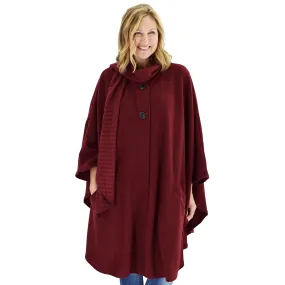 Hannah Cozy Coat Cape with Attached Scarf, and Gloves Set