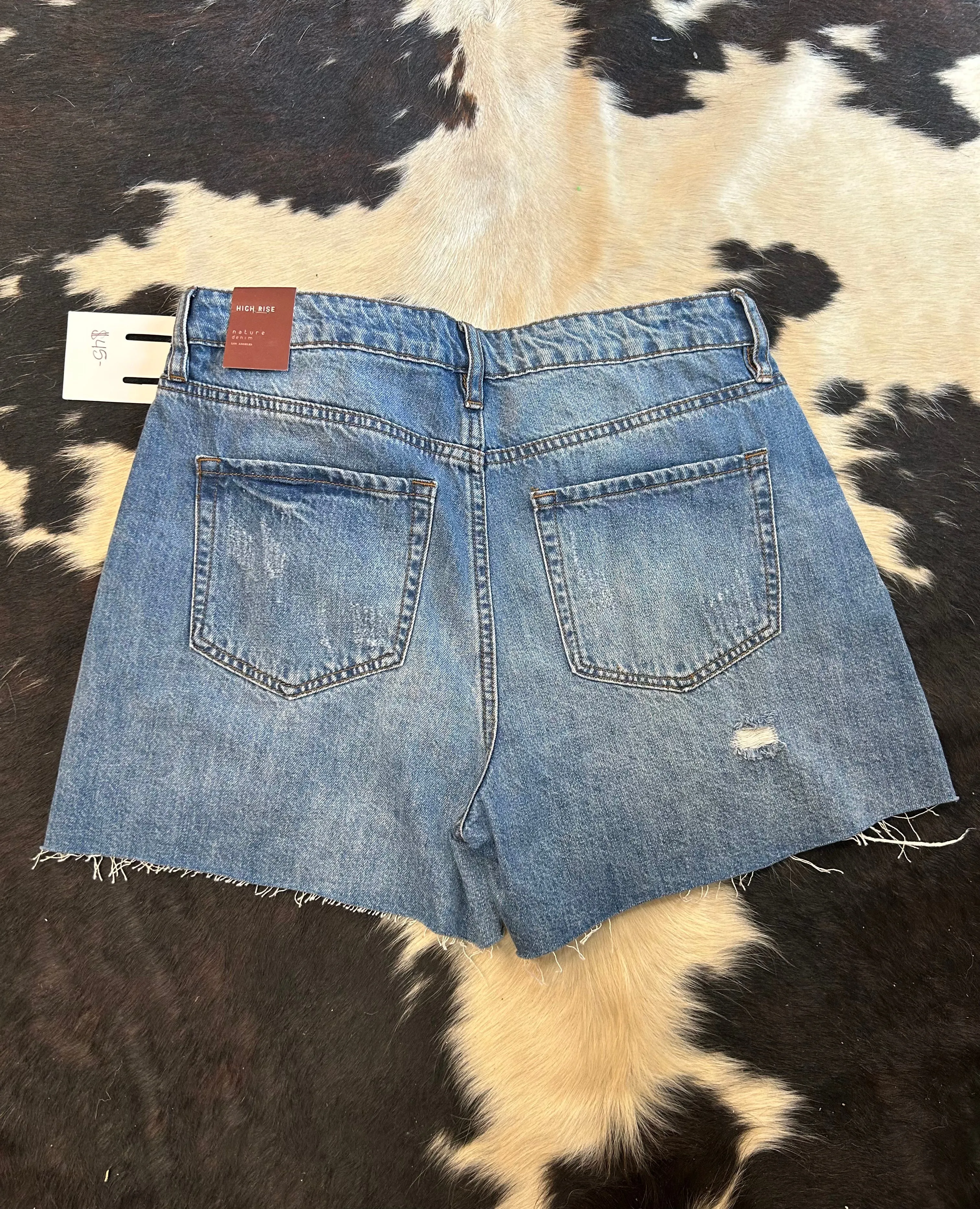 High Rise Distressed Shorts