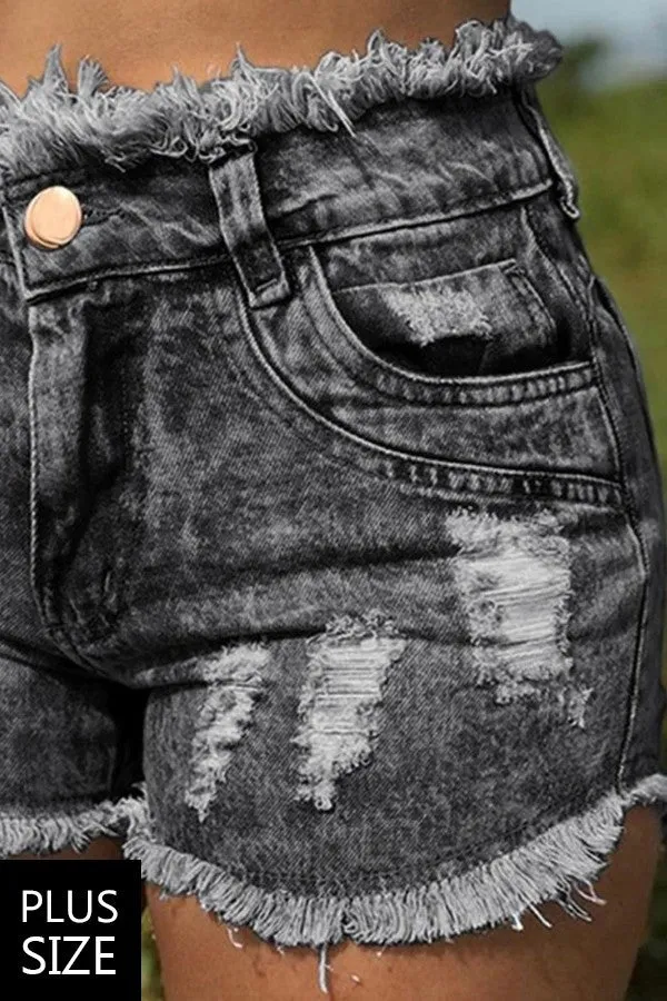 Hot Girl Summer Denim Distressed Shorts