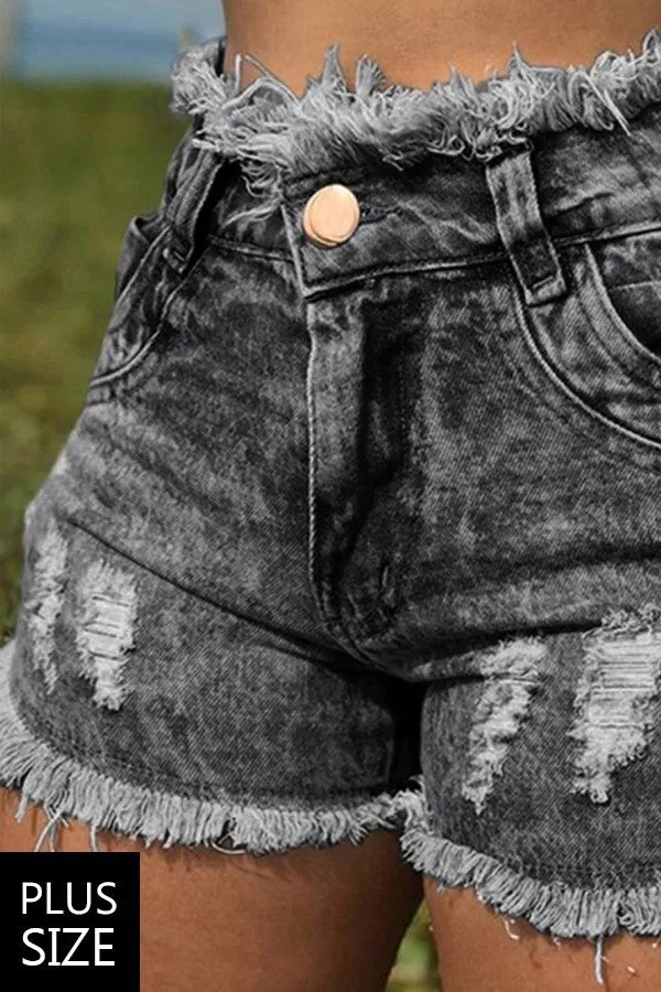 Hot Girl Summer Denim Distressed Shorts