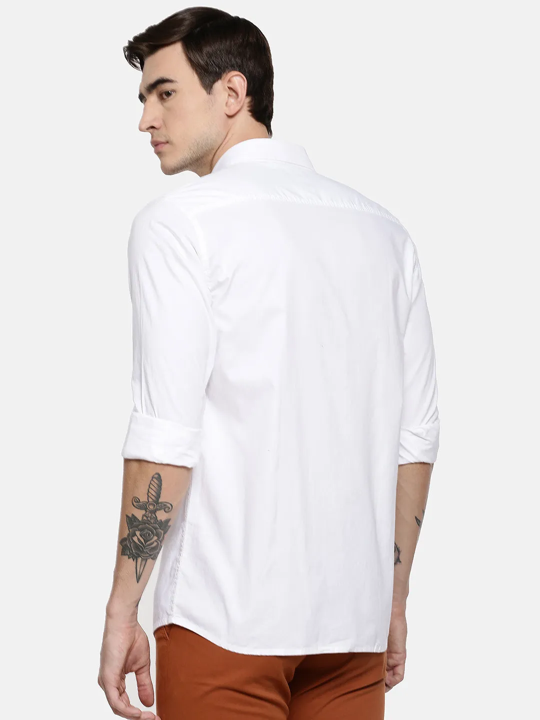 JDC Formal Solid shirts-White