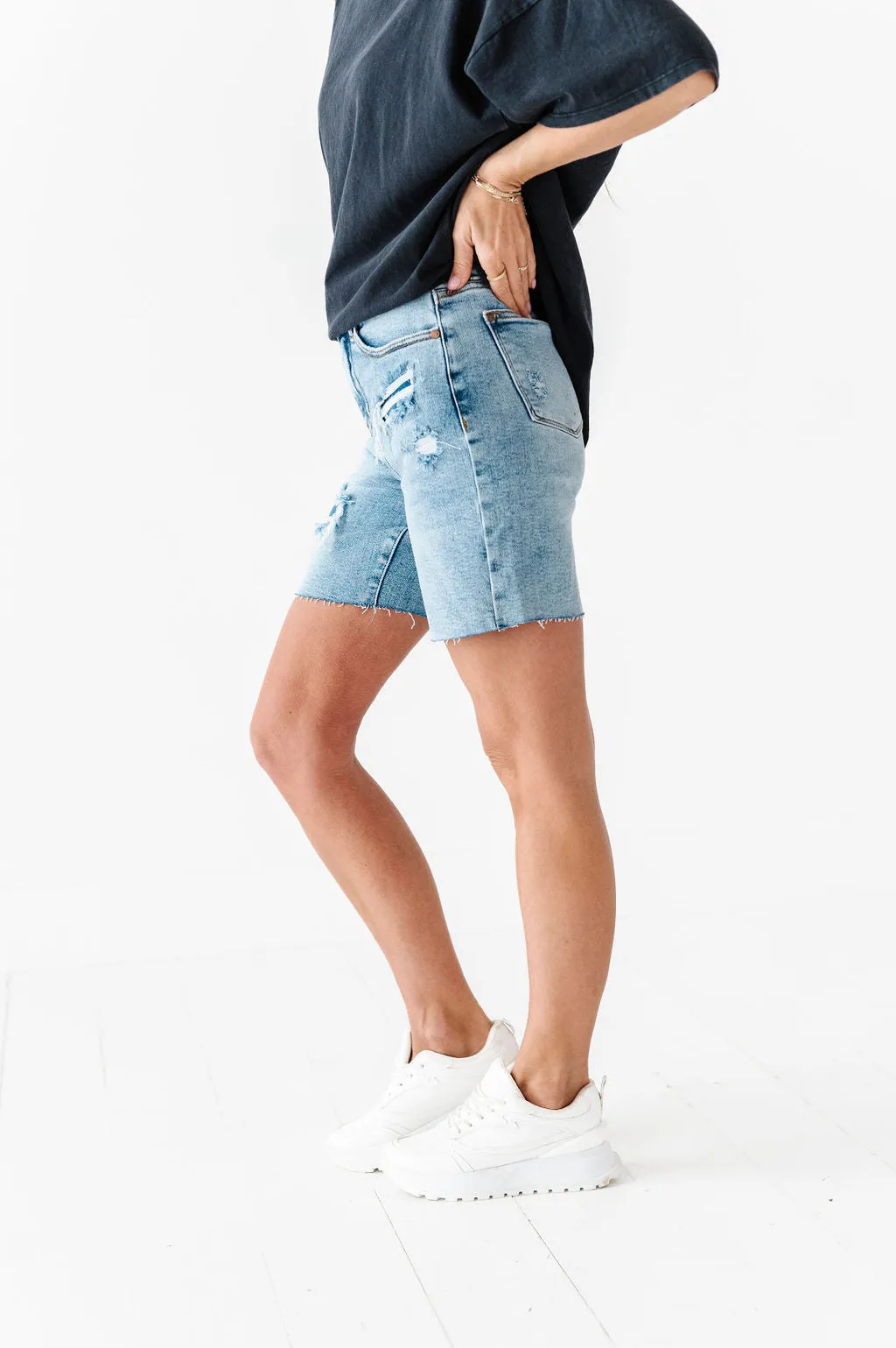 Knox Distressed Patch Shorts