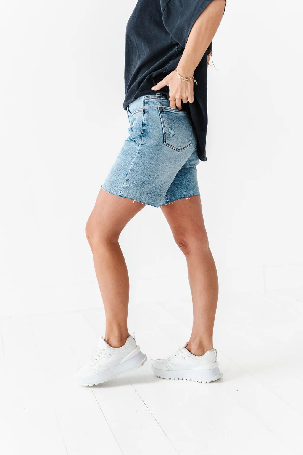 Knox Distressed Patch Shorts