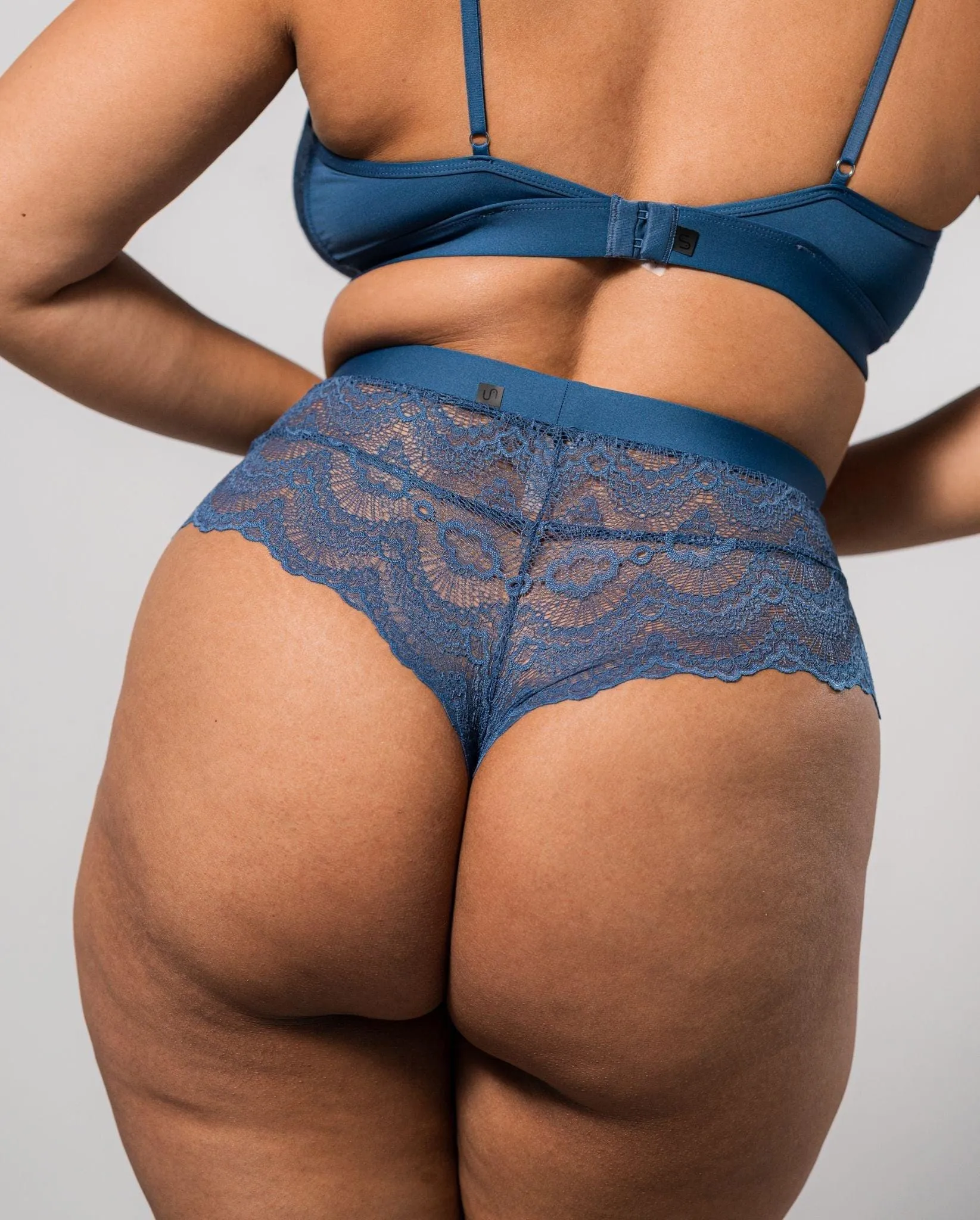 Lace Highwaist String Faded Blue