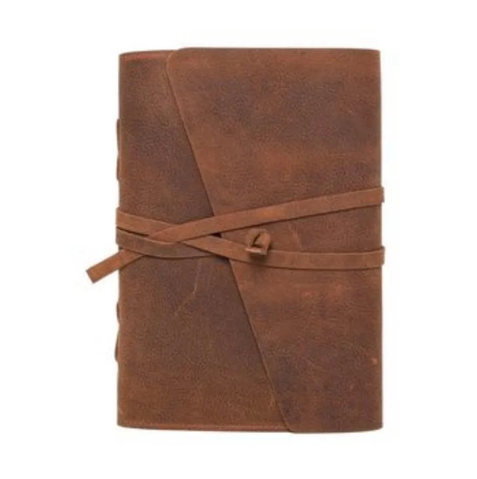 Large distressed genuine leather JOURNAL no