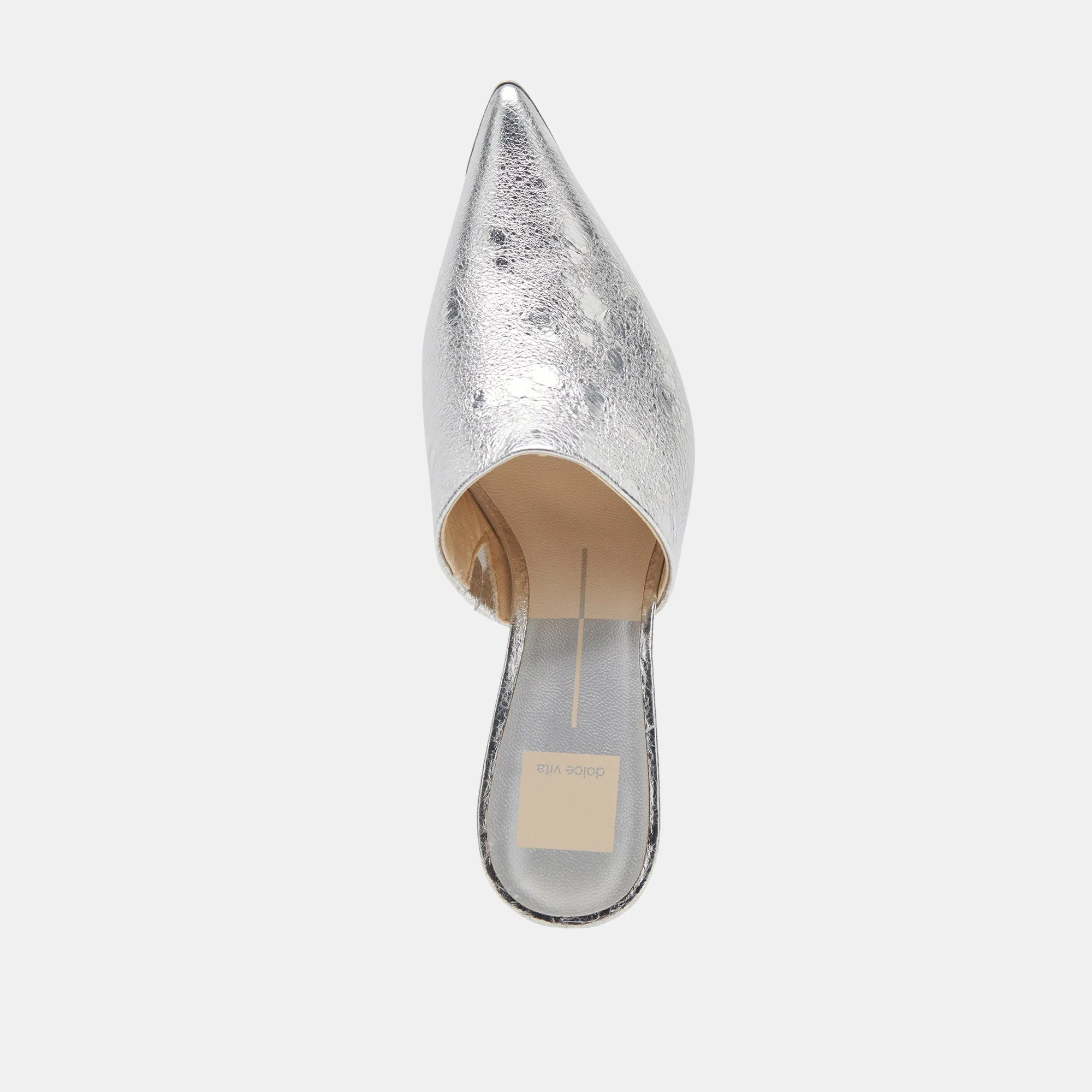 LEXY HEELS SILVER DISTRESSED LEATHER