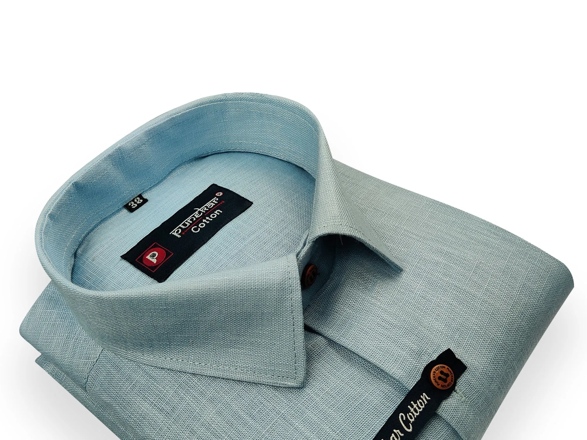 Light Blue Color Linenza Linen Formal Shirts For Men