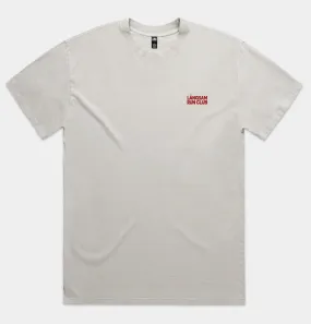 Lngsam Run Club Heavy Faded Logo T-Shirt in Bone