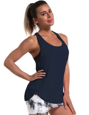 Loose Fit Racerback Tank Top darknavy