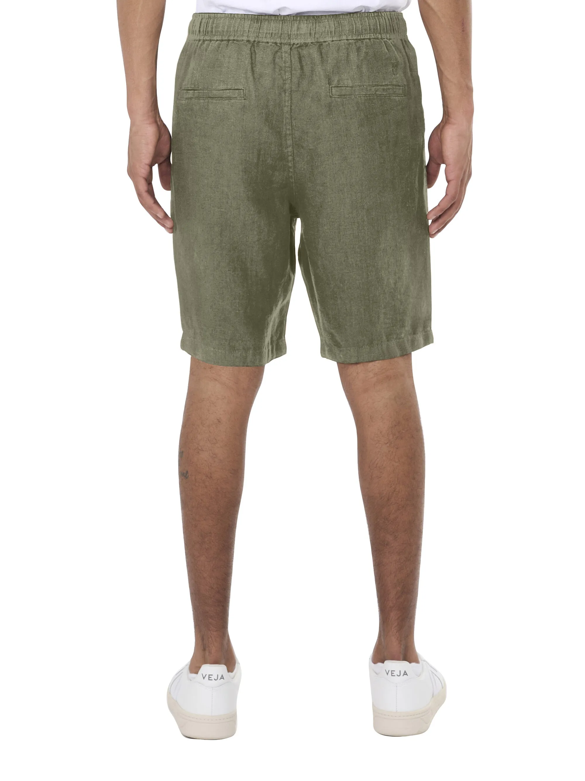 Loose Linen shorts - Burned Olive