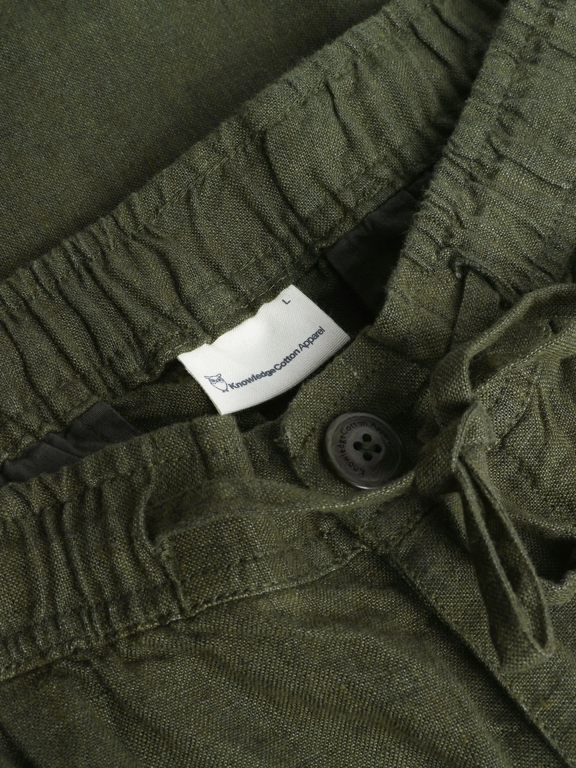 Loose Linen shorts - Burned Olive