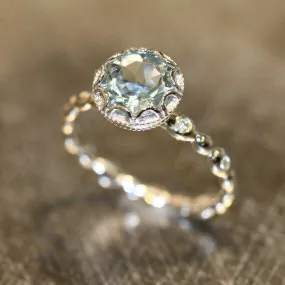 Lovely Simple Elegant Blue Topaz Ring