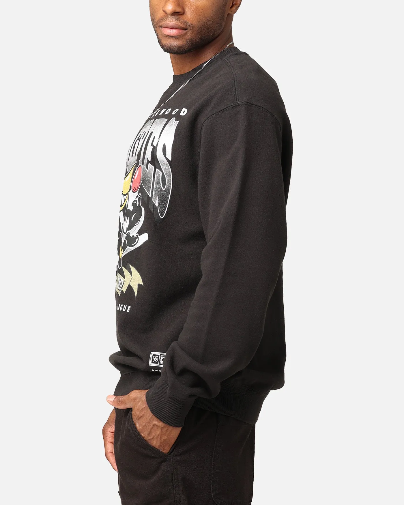 Mitchell & Ness Collingwood Magpies Faded Black Character Crewneck Sweatshirt