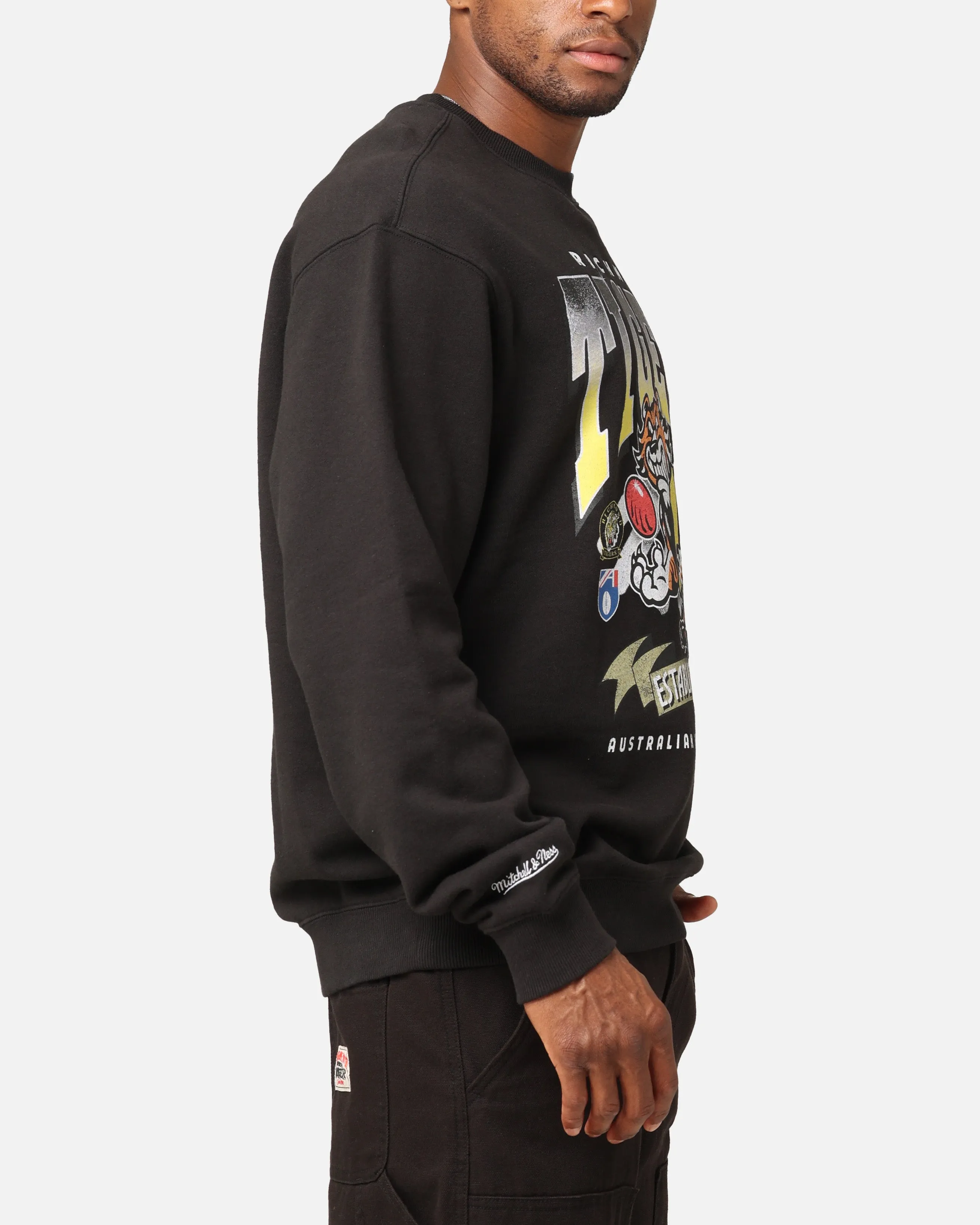 Mitchell & Ness Richmond Tigers Character Crewneck Faded Black