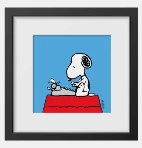 Peanuts Typewriter Framed Handmade Print