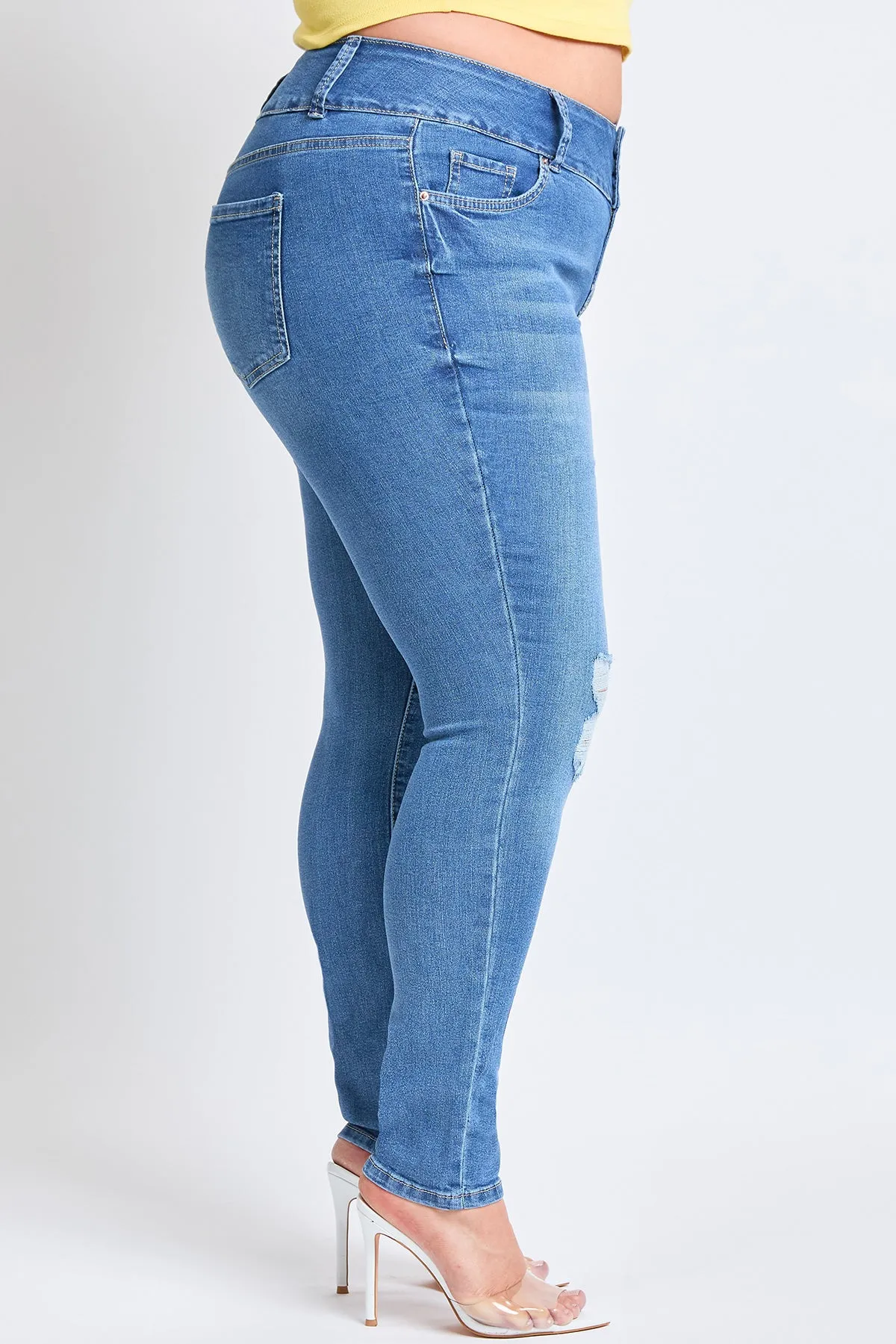 Plus Size Women's Essential Sustainable Distressed Skinny Jeans