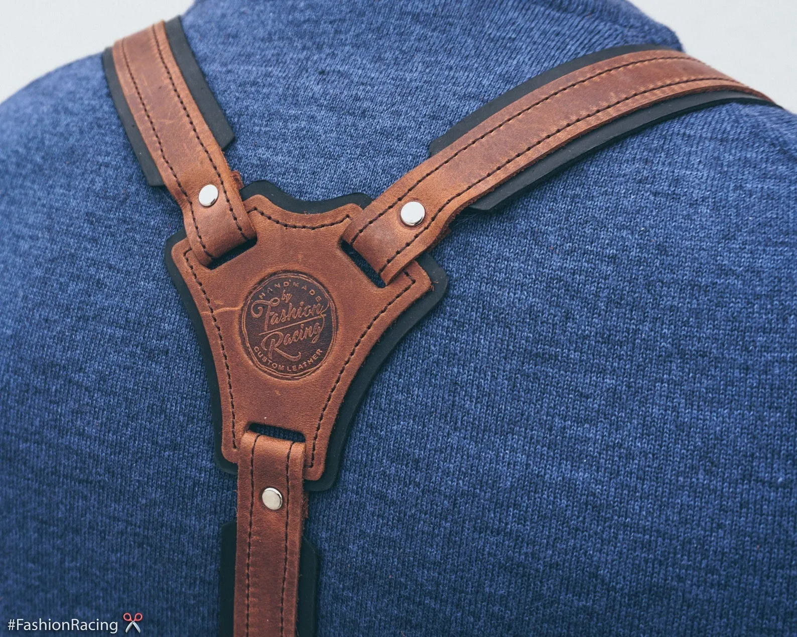 Reinforced Leather Suspenders | Personalized Gift for Men | Handmade