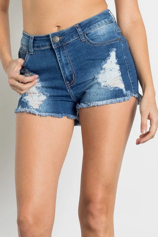 Royal Rebel Distressed Denim Shorts