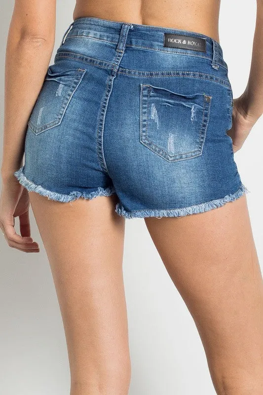 Royal Rebel Distressed Denim Shorts