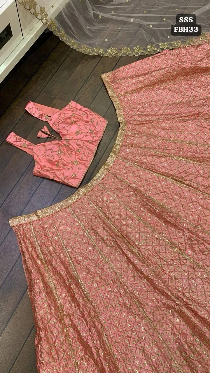 Sandyarani , elegant pink lehenga for women -SSS001PL