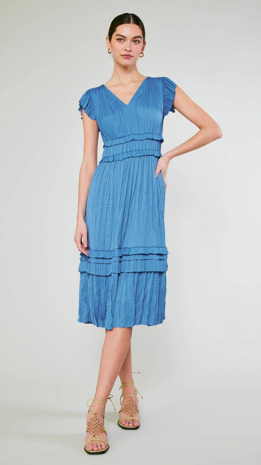 Sereia Pleated Midi - Faded Blue