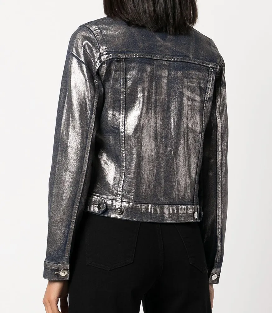 Silver/Denim Metallic Jean Jacket