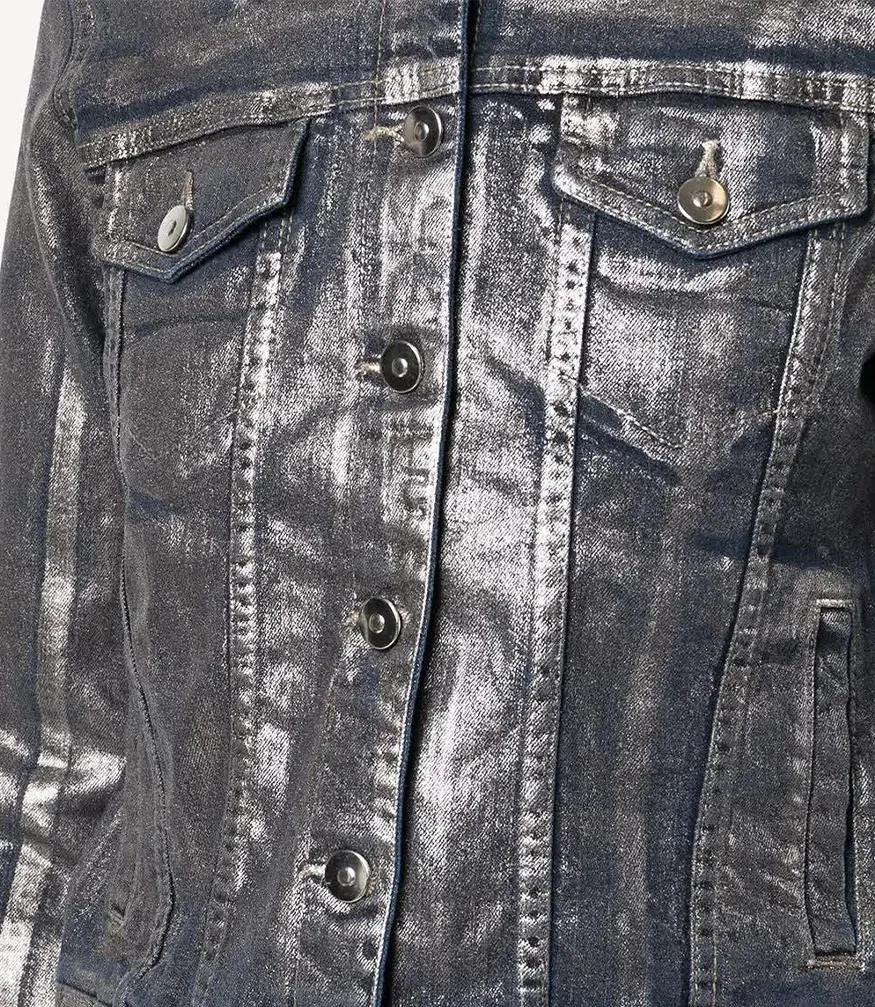 Silver/Denim Metallic Jean Jacket