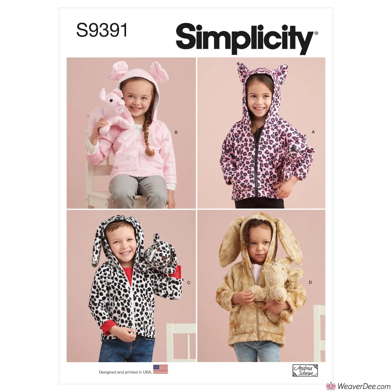 Simplicity Pattern S9391 Toddlers' Jackets & Small Plush Animals