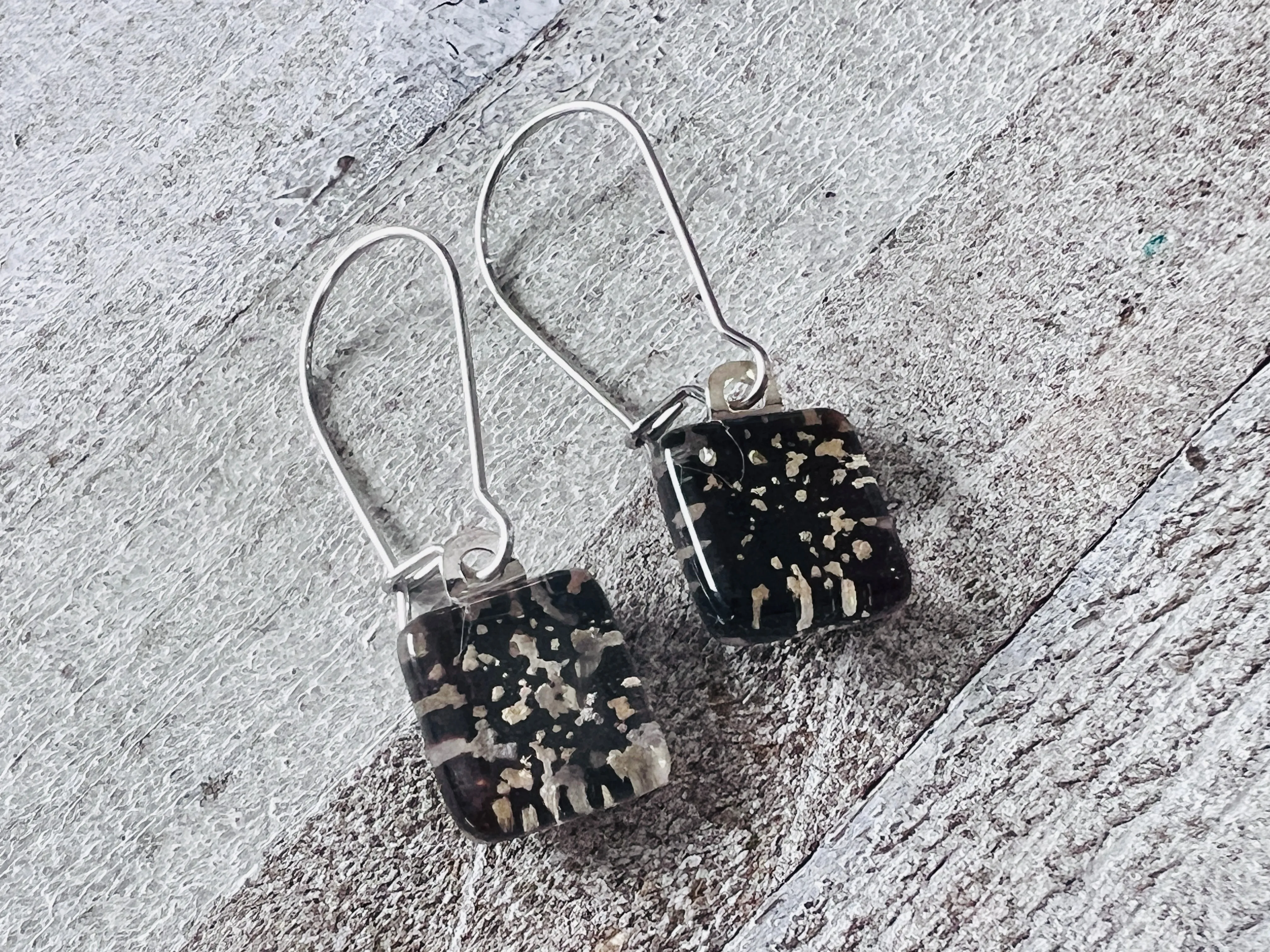 Simply Elegant Black Glass Earrings