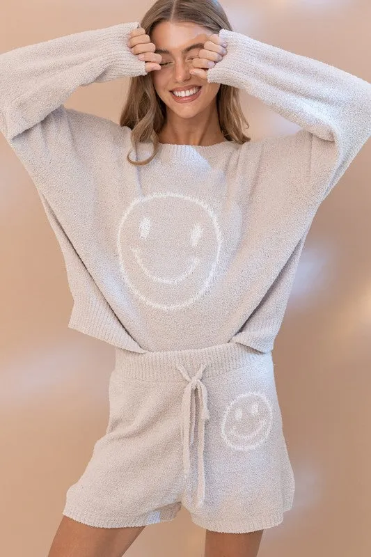 Smile Big Cozy Soft Top with Shorts Set