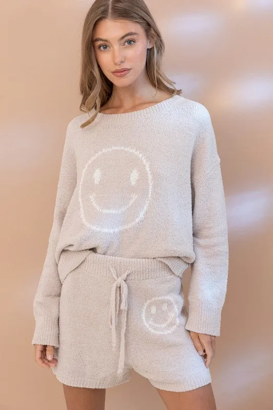 Smile Big Cozy Soft Top with Shorts Set